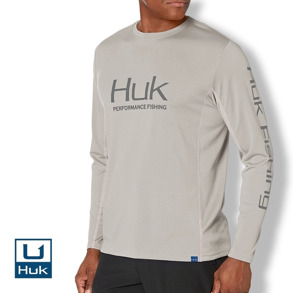 HUK Men's Icon X Long Sleeve Fishing Shirt with Sun Protection - Picture 1 of 3